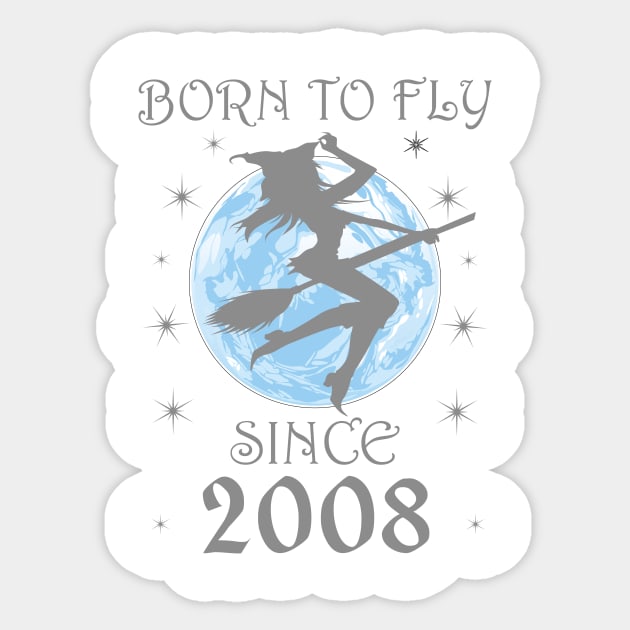 BORN TO FLY SINCE 1930 WITCHCRAFT T-SHIRT | WICCA BIRTHDAY WITCH GIFT Sticker by Chameleon Living